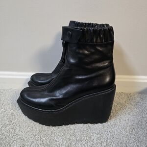 Opening Ceremony Black “Luna” Double Zip Platform Boots Punk Goth‎ Sz 41 US 11